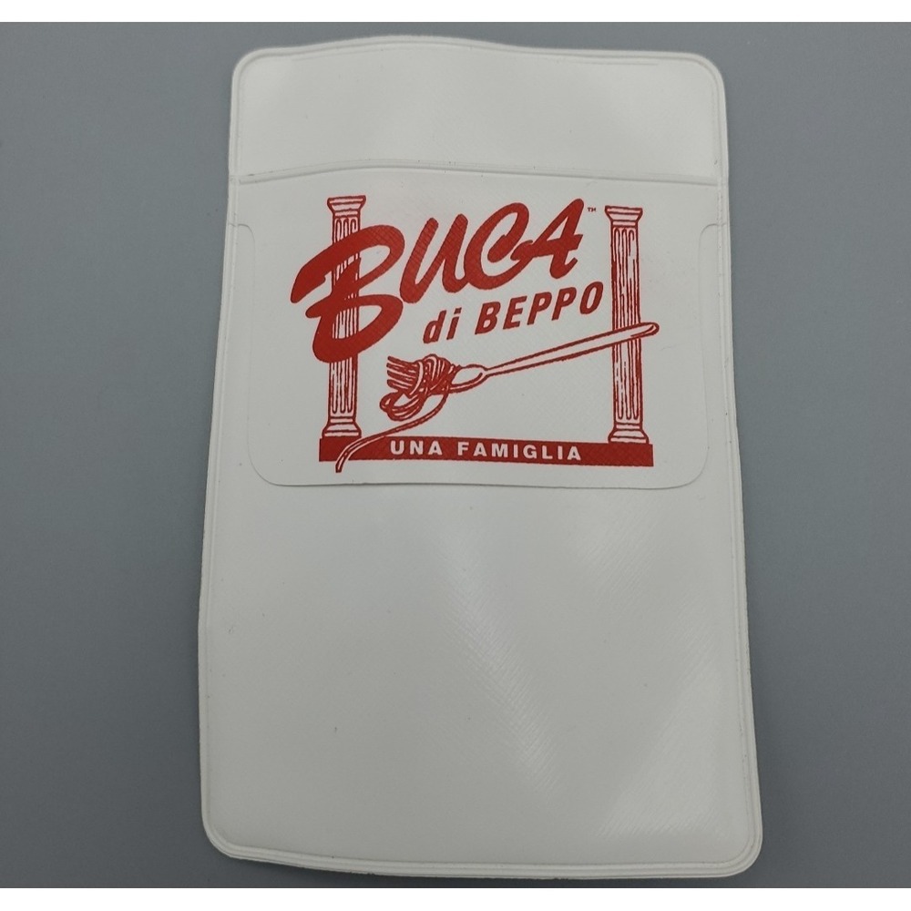 Buca di Beppo Plastic White & Red Screenprint Logo Pocket Protector Vtg Rare Y2K